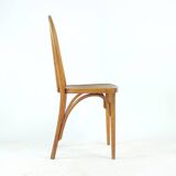 Vintage Thonet Bentwood Oak Chair With Original Label, Czechoslovakia, 1920
