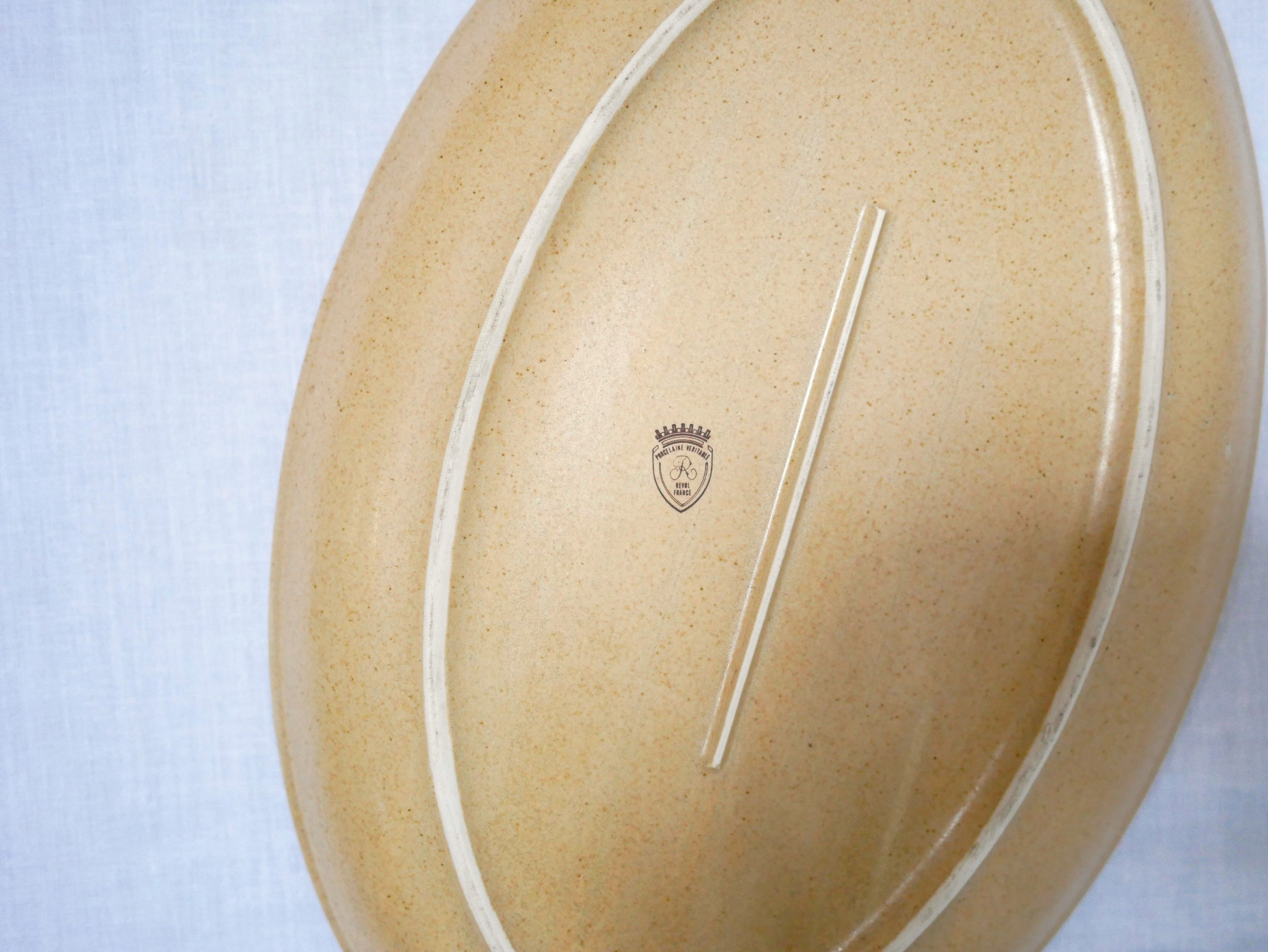 Vintage oval porcelain dish by Maison Revol, France