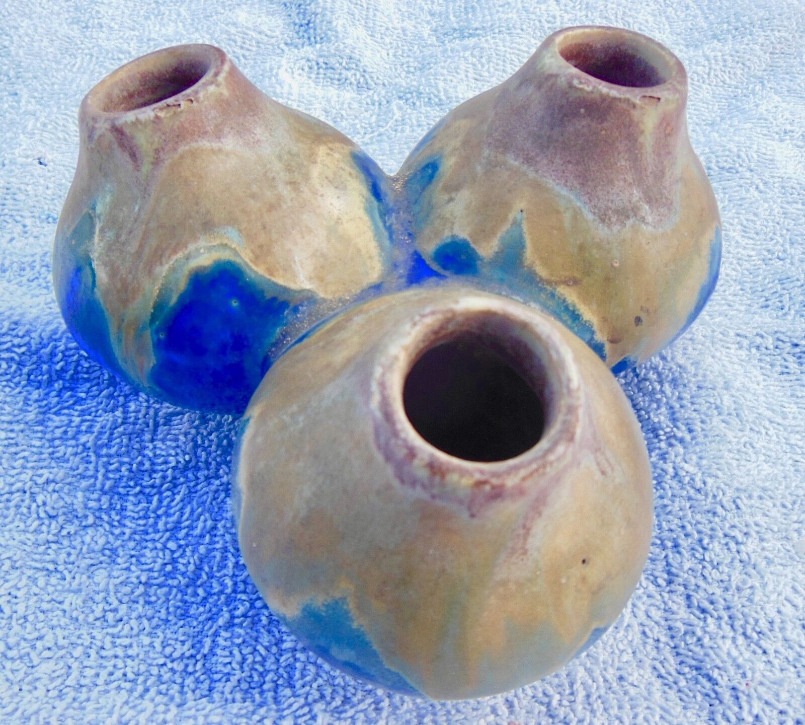 Vase 3 balls in enamelled ceramic