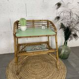 Vintage rattan bedside table