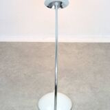 Vintage arc table lamp in white and chrome from meblo, 1980s