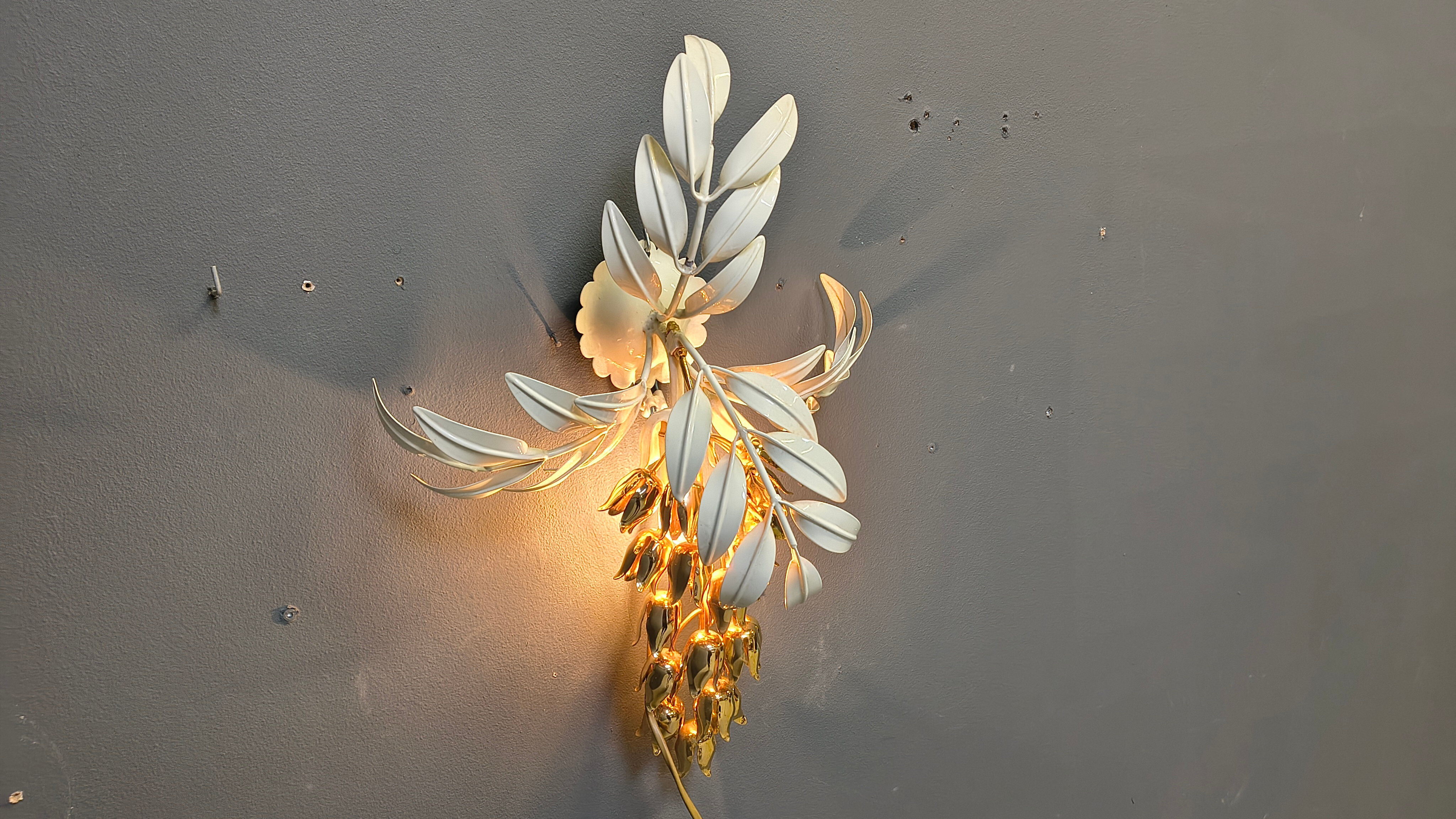 Vintage floral wall lamp by Hans Kögl, 1970s