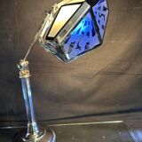 Large PIROUETT Art Deco metal chromo glass clouds lamp