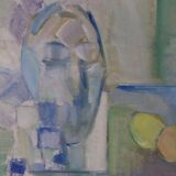 Original Swedish Oil on Canvas – “Still Life in Blue and Green”
