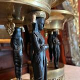 Italian Empire Bronze and Brass Tazzas with Sphinxes, 1800s, Set of 2