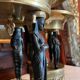 Italian Empire Bronze and Brass Tazzas with Sphinxes, 1800s, Set of 2