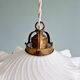 Art Deco pendant light in scalloped white opaline, 1920-30