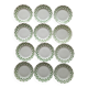 Set of 12 small green polka dot dessert plates - Moulin des Loups