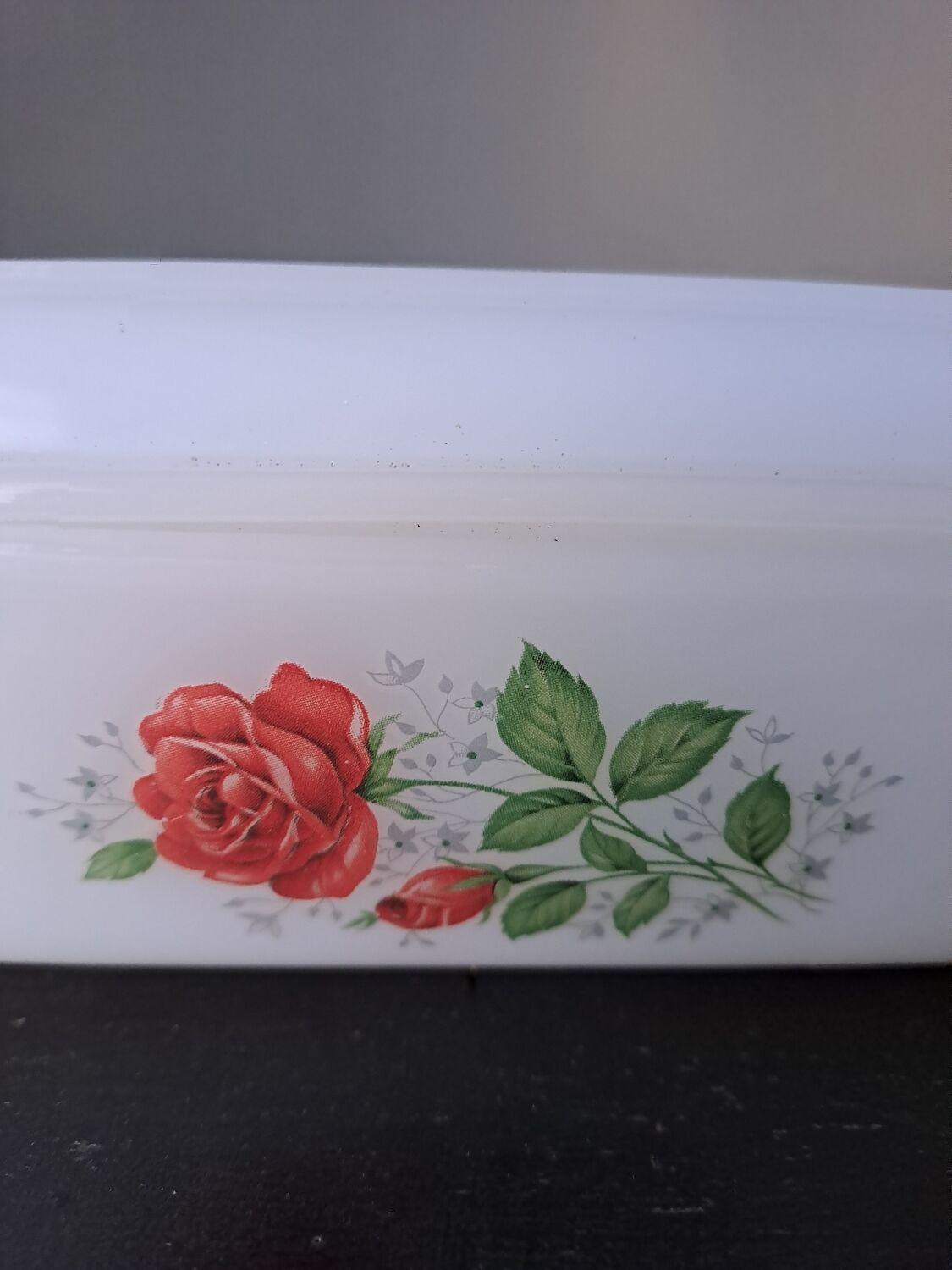 Vintage arcopal butter dish