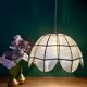 Vintage pendant light in mother-of-pearl and brass.