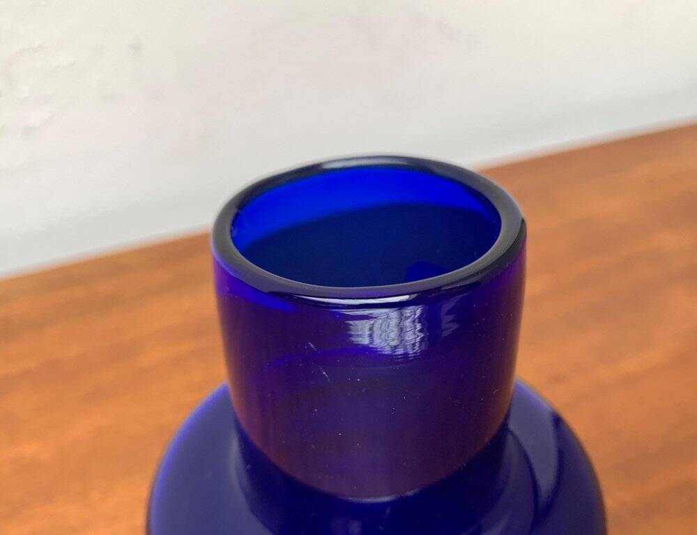 Glass vase from the GDR, mid-century from Veb Glaswerk Harz Derenburg, 1960s.