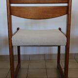 4 vintage brutalist chairs, reupholstered in cotton/linen.