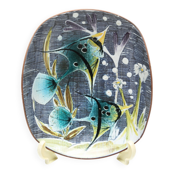 Hand-painted ceramic plate Tilgmans Sweden 1960