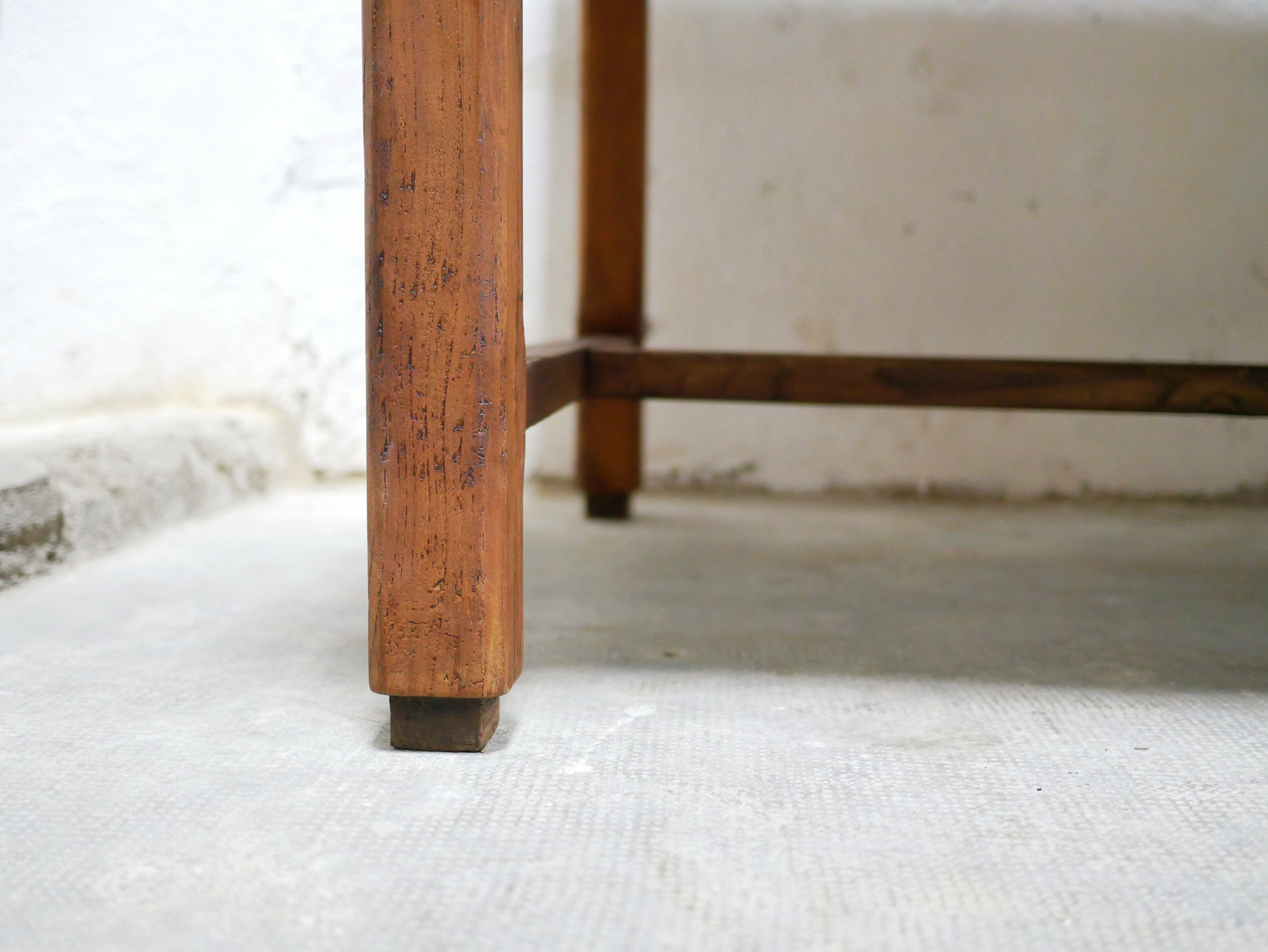 Vintage wooden farmhouse dining table