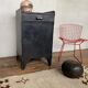 Old Industrial workshop furniture with 1 door 1 drawer in patinated iron