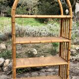 Vintage rattan library