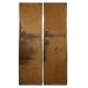 Pair of Guido Faleschini brown suede and metal wardrobes - 1960s