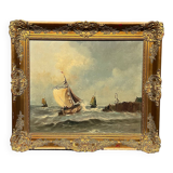Old painting "Seascape".