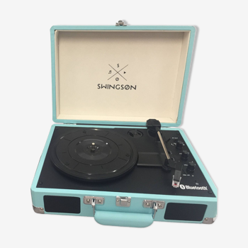 Swingson on stage bt+ retro aquamarine hifi vinyl turntable