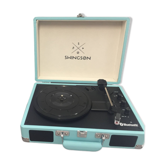 Tourne disque platine vinyle swingson on stage bt+ retro aigue-marine hifi