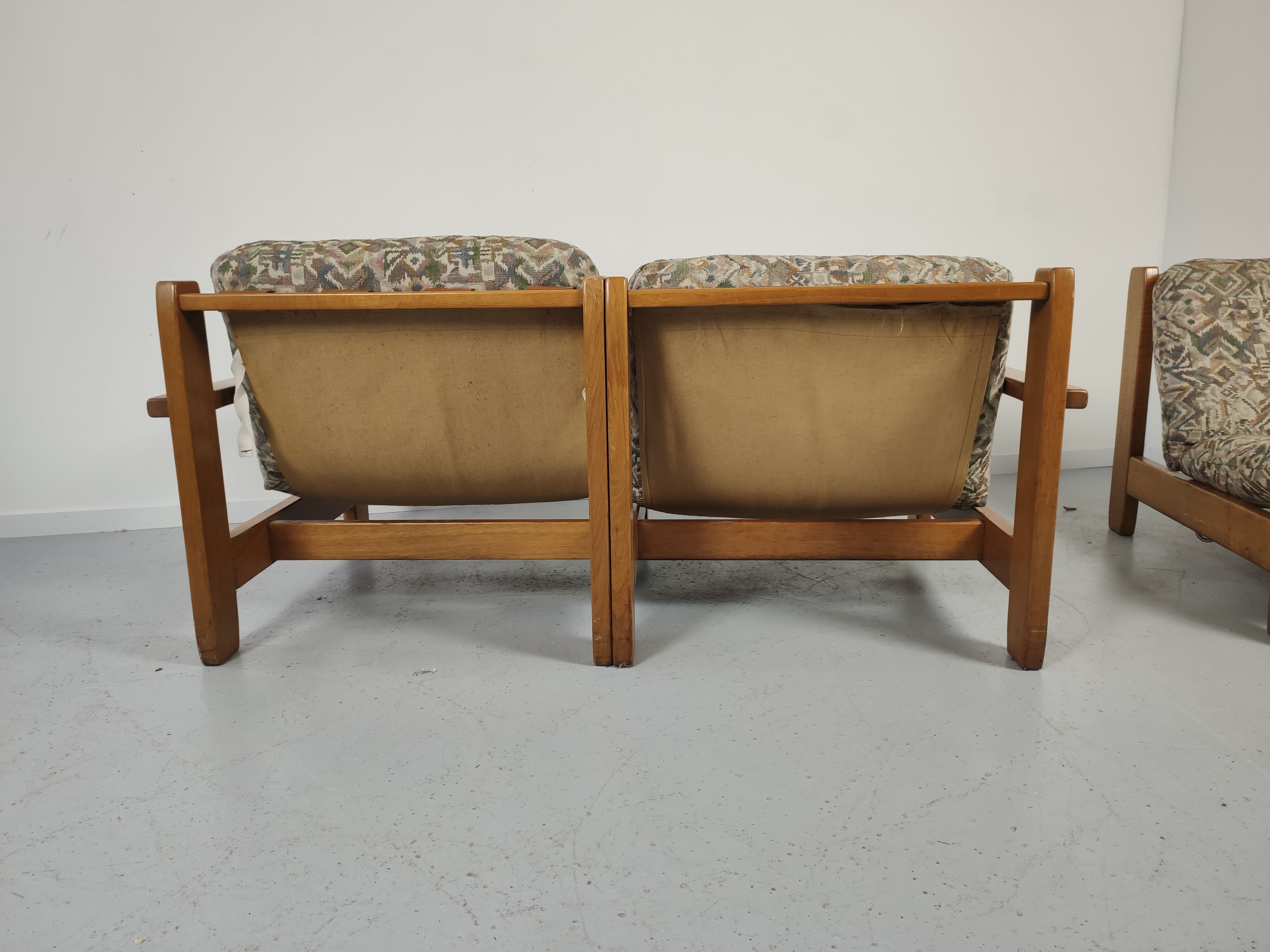 3-Seater vintage sofa modular Aztec motif
