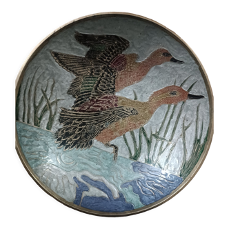Trinket bowl bronze vintage ducks