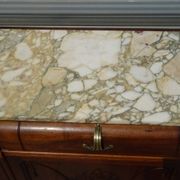 Enfilade Art Déco en noyer et plateau en marbre