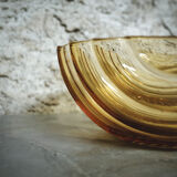 Yellow thick glass salad bowl
