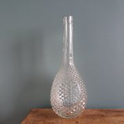 Carafe bouteille en verre décor pointe de diamant ananas