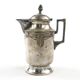 Art Nouveau oil jug, silver-plated brass, pewter, Germany, early 20th century
