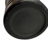 Mid-century set of 3 black bucchero ceramic vases, Sebastiani Italy 1960s