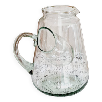 Blown glass carafe with compartment