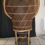 Vintage 1970s peacock chair - Philippine rattan