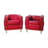 Pair of LC2 armchairs, Le Corbusier for Cassina