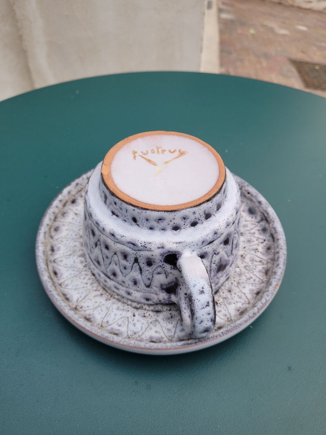 Ceramic coffee/tea service / 1 person - signed Jean Austruy