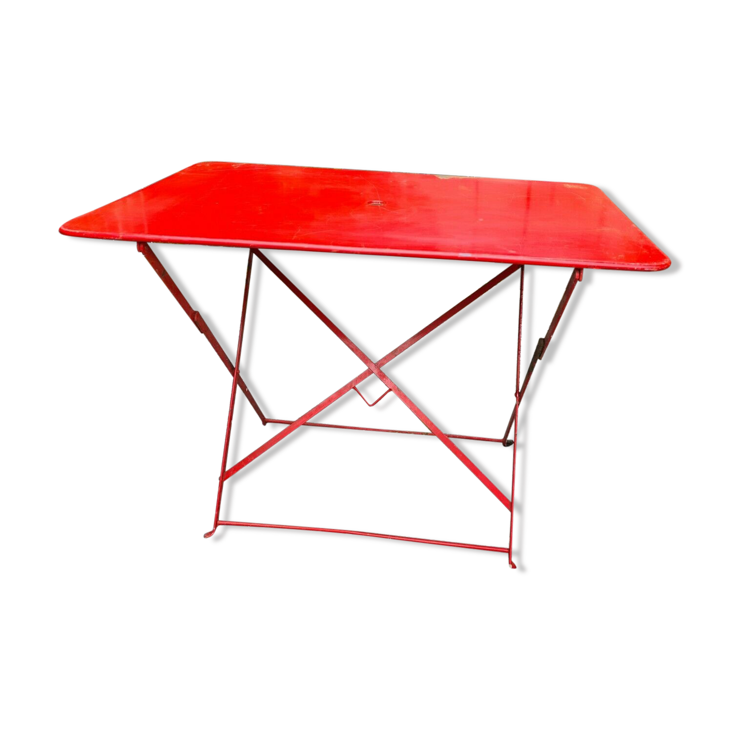 Folding iron garden table