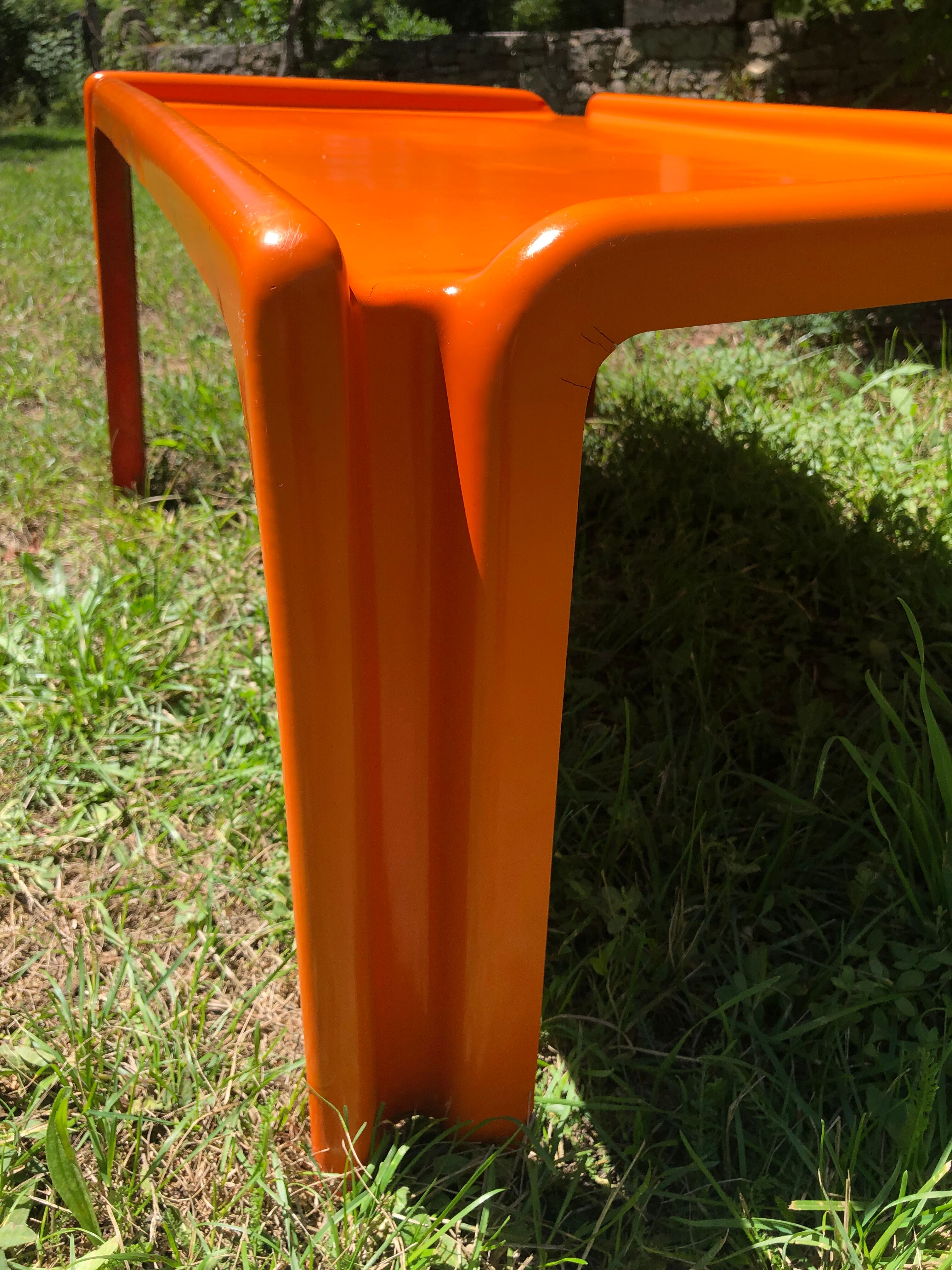 Orange fiberglass coffee table