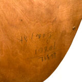 Old large psychic mirror on wooden stand