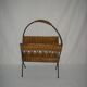 rattan magazine rack from the 50s