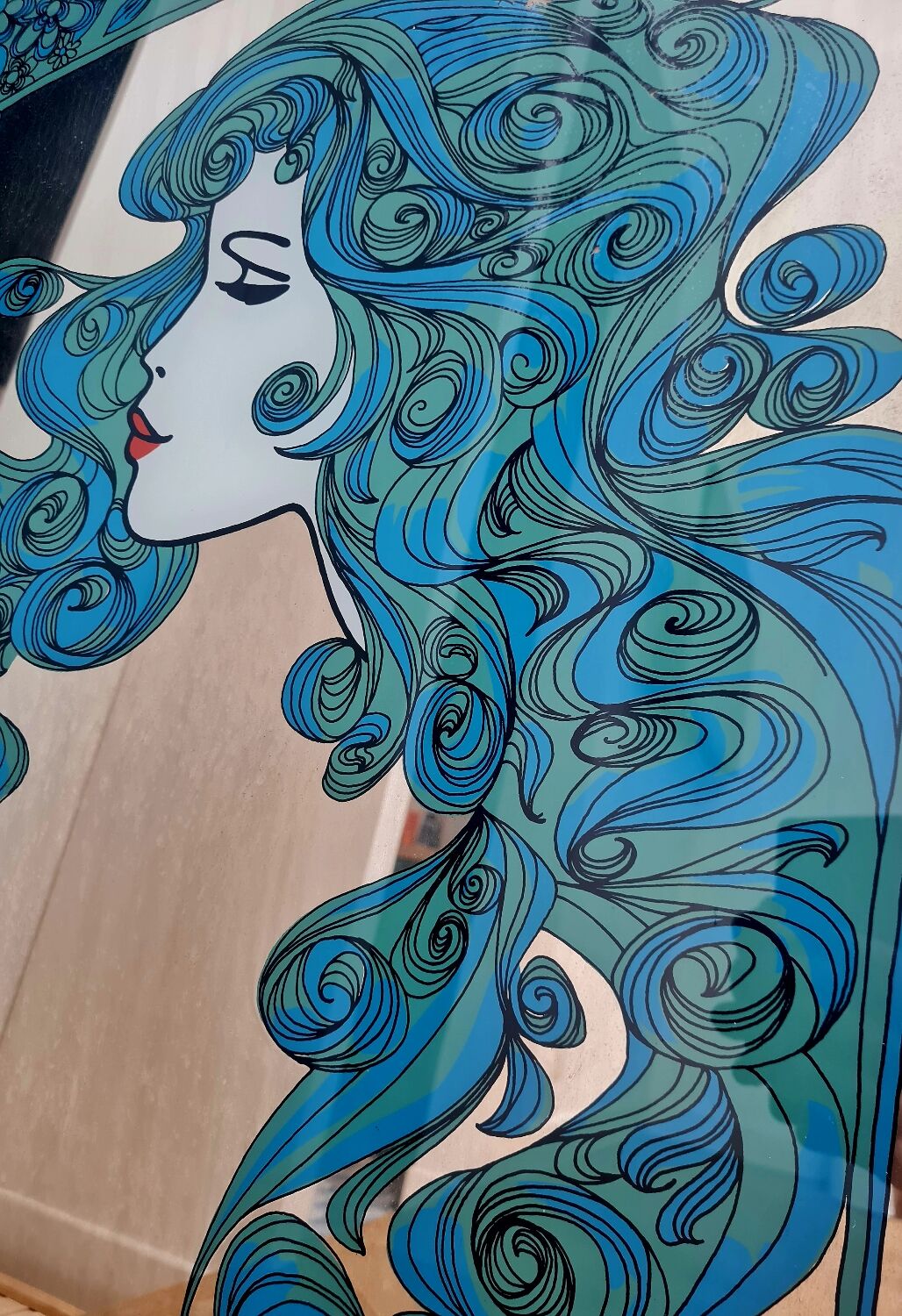 Miroir publicitaire L'Oréal des années 70