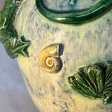 Majolica Palissy vase, dating from the Victorian era circa 1890