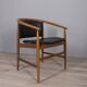 Ensemble de 4 chaises vintage en bois et cuir des années 1960 conçues par isa bergamo