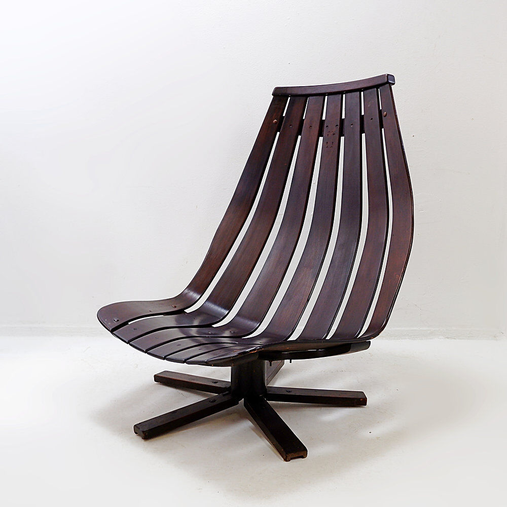 Vintage swivel armchair 1970 by Hans Brattrud for Hove Möbler