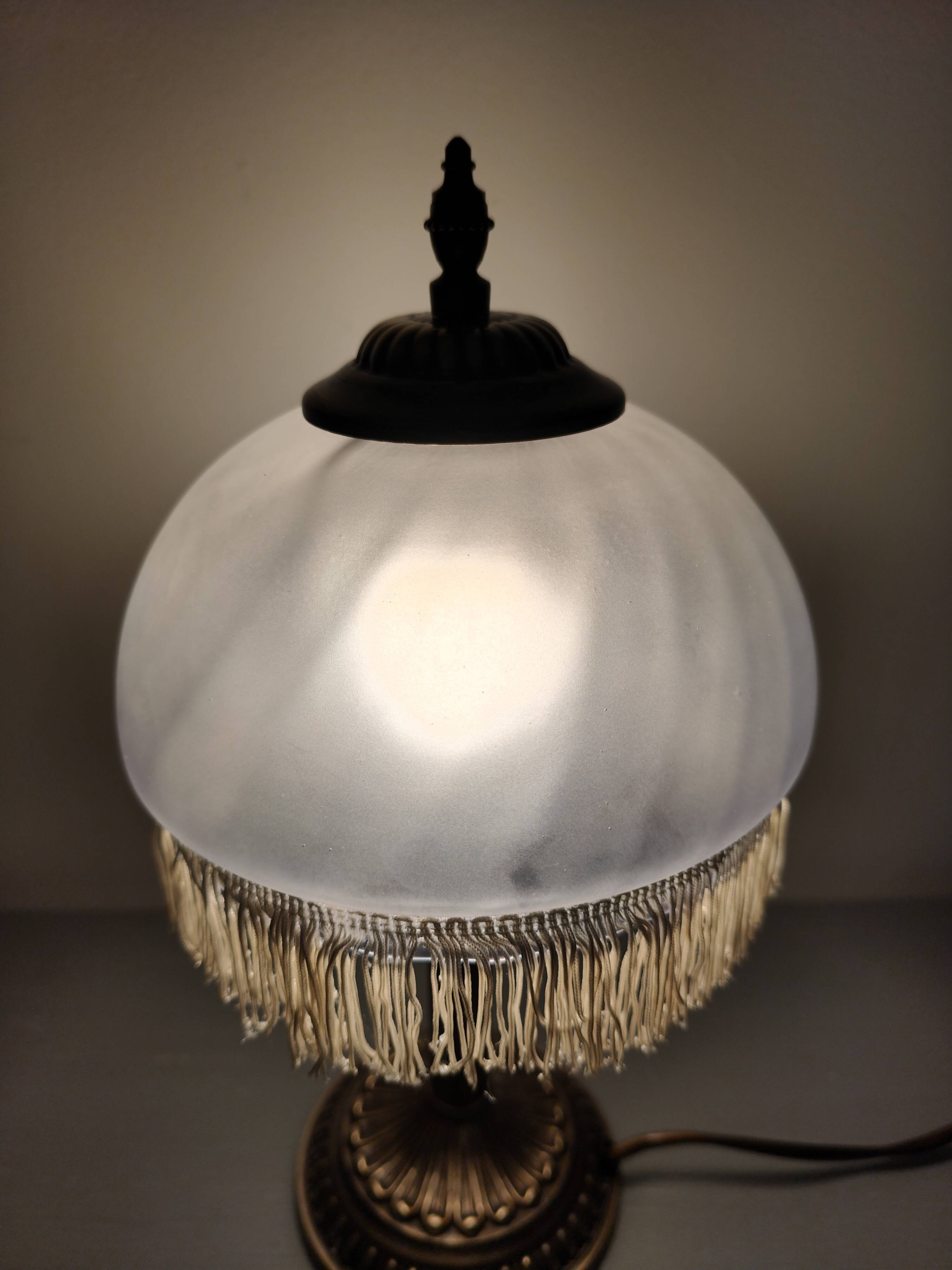 Lampe pampilles nylon ancienne