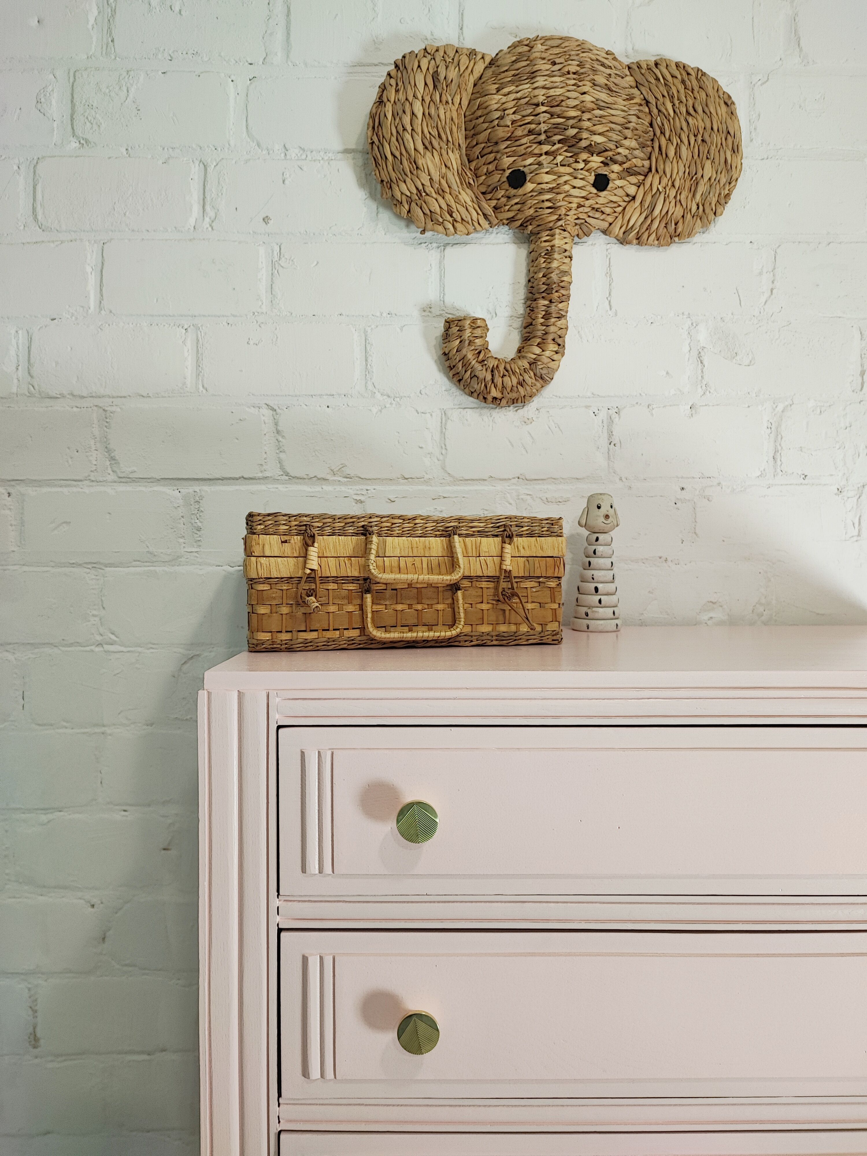 Pink art deco chest of drawers