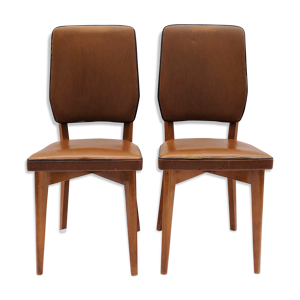 Paire de chaises en skaï