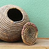 Burgundy in braided straw