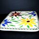Vintage ceramic trivet from Saint-Clément - floral 1960-1970