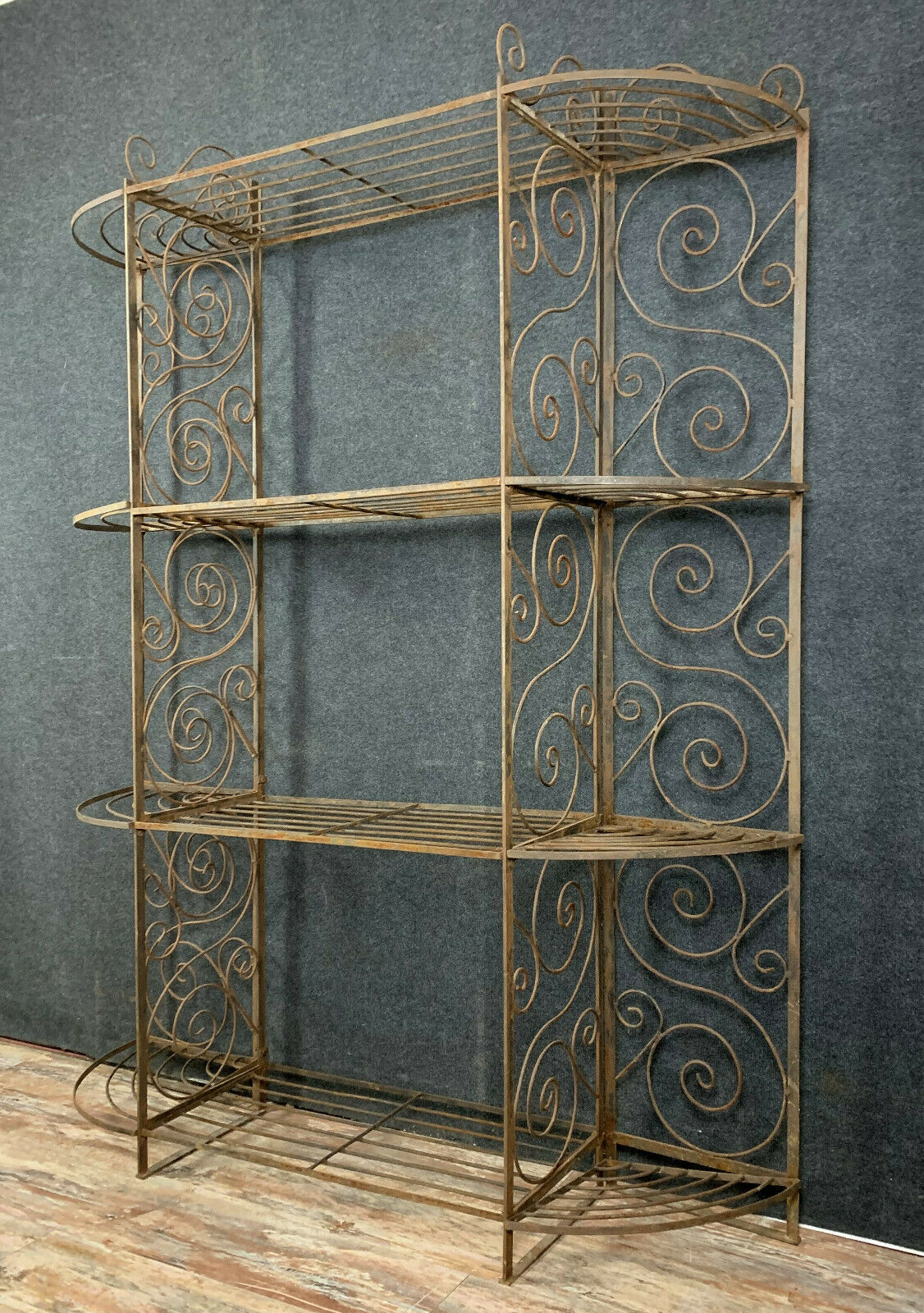 Iron art nouveau vintage baker's shelf