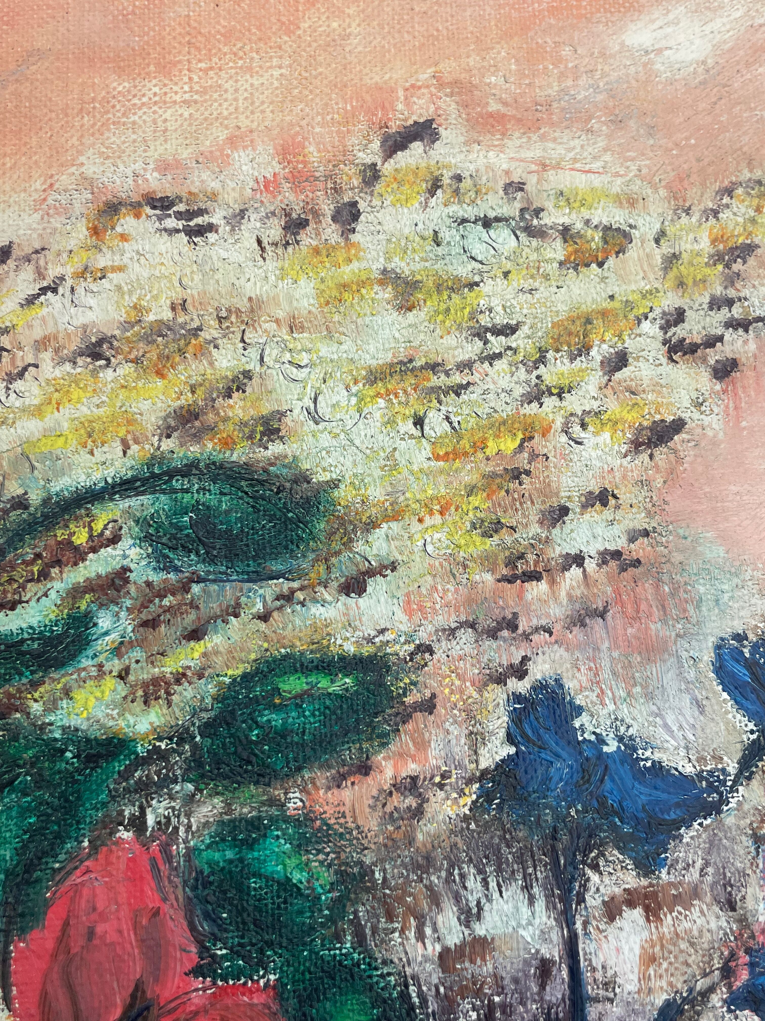 Table painting old still life with flowers